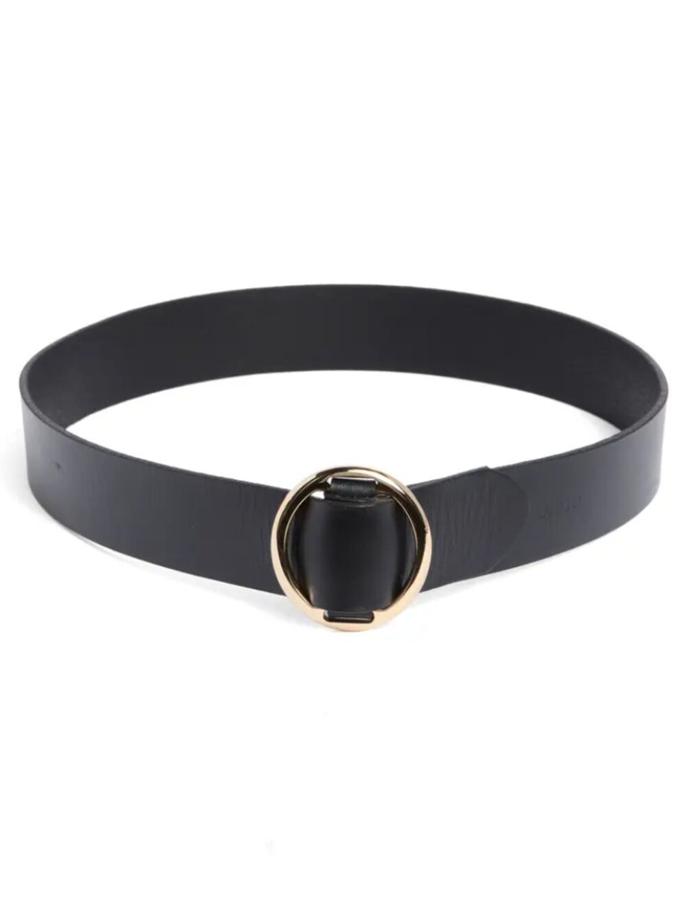 Vince Camuto Round Friction Pull Through Leather Belt Size Small โข Black Gold